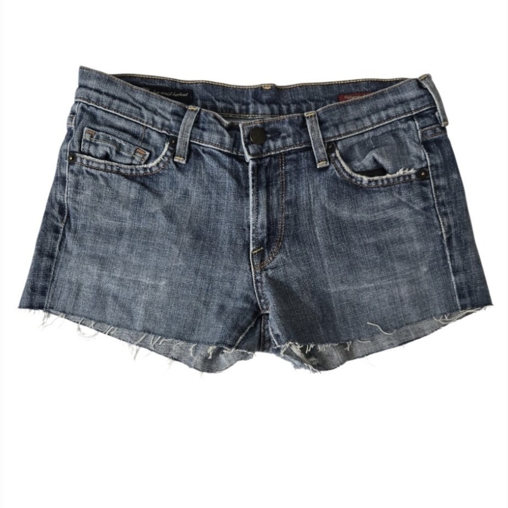 Citizens of Humanity Kelly 001 Cut Off Denim Shorts Blue Stretch Size 27 USA